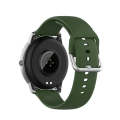 For Xiaomi Haylou Solar LS05 Silicone Solid Color Silver Buckle Watch Band, Size: 22mm(Army Green)
