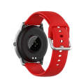 For Xiaomi Haylou Solar LS05 Silicone Solid Color Silver Buckle Watch Band, Size: 22mm(Red)