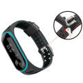 For Xiaomi Mi Band 4 / 3 Silicone Two-color Thread Watch Band, Style:Single Bead Texture(Blue)