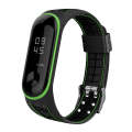 For Xiaomi Mi Band 4 / 3 Silicone Two-color Thread Watch Band, Style:Single Bead Texture(Green)