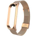 For Xiaomi Mi Band 4 / 3 Milanese Metal Watch Band, Color:Rose Gold