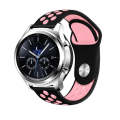 For Samsung Gear S4 Active 22mm Two-color Silicone Watch Band(Black Pink)