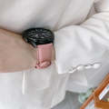 For Samsung Galaxy Watch3 41mm Leather Silver Buckle Watch Band(Dark Brown)