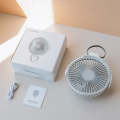 F35 Mini Adjustable USB Charging Desktop Electric Ceiling Fan, 4 Speed Control (White)
