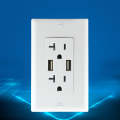PC Double-connection Power Socket Switch with USB, US Plug, Square White UL 15A Leakage Protectio...