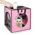 FUNADD Pet Bath Drying Box Portable Folding Dryer Cage, Suitable for Pets up to 5kg(Pink)