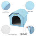 FUNADD Folding Weatherproof Pet Houses with Removable Mat (Blue)