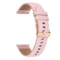 For Garmin Forerunner 265S / 255S / Venu 2S 18mm Rose Gold Buckle Genuine Leather Watch Band (Pink)