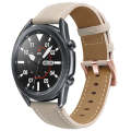 For Garmin Forerunner 265S / 255S / Venu 2S 18mm Rose Gold Buckle Genuine Leather Watch Band (Apr...