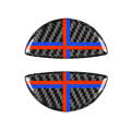 2 PCS Red Blue Color R / F Universal Car Door Handle Carbon Fiber Decorative Sticker for BMW Mini...