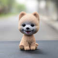 Shaking Head Dog Car Ornaments Resins Lovely Cartoon Dog New Year Gifts with Double-sided Adhesiv...