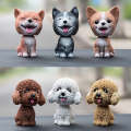 Shaking Head Dog Car Ornaments Resins Lovely Cartoon Dog New Year Gifts with Double-sided Adhesiv...