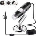 1600X Magnifier HD Image Sensor 3 in 1 USB Digital Microscope with 8 LED & Professional Stand (Grey)