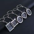 10 PCS Mini Photo Frame Couple Metal Keychains Key Rings, Heart Shape