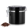 800ml Stainless Steel Sealed Food Coffee Grounds Bean Storage Container with Built-in CO2 Gas Ven...