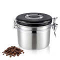 800ml Stainless Steel Sealed Food Coffee Grounds Bean Storage Container with Built-in CO2 Gas Ven...