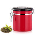 1200ml Stainless Steel Sealed Food Coffee Grounds Bean Storage Container with Built-in CO2 Gas Ve...