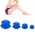 4 Cups / Set Health Care Body Massage Cupping Therapy Anti Cellulite Silicone Vacuum Cups(Blue)