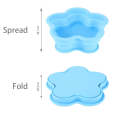 Flower Shape Style Scalable Silicone Storage Box For Vehicle And House(Blue)
