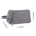 HAWEEL Corduroy Triangular Pen Case Makeup Pouch Travel Cosmetic Organizer Bag(Grey)
