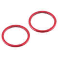 2 PCS Rear Camera Glass Lens Metal Protector Hoop Ring for iPhone 12(Red)