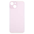 For iPhone 15 Easy Replacement Big Camera Hole Glass Back Battery Cover(Pink)