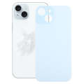 For iPhone 15 Easy Replacement Big Camera Hole Glass Back Battery Cover(Blue)