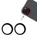 For iPhone 15 / 15 Plus 2pcs/set Rear Camera Glass Lens Metal Outside Protector Hoop Ring (Black)