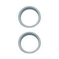 For iPhone 15 / 15 Plus 2pcs/set Rear Camera Glass Lens Metal Outside Protector Hoop Ring (Blue)