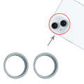 For iPhone 15 / 15 Plus 2pcs/set Rear Camera Glass Lens Metal Outside Protector Hoop Ring (Blue)