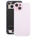 For iPhone 15 Plus Glass Battery Back Cover with Camera Lens Cover(Pink)