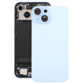 For iPhone 15 Plus Glass Battery Back Cover with Camera Lens Cover(Blue)