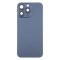 For iPhone 15 Pro Glass Battery Back Cover with Camera Lens Cover(Blue)