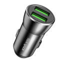 ROCK H8 12W 2.4A Output Dual USB Smart Car Charger (Black)