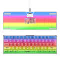 HXSJ V700T 61-key Wired Membrane RGB Backlit Mechanical Keyboard (Transparent)