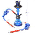 21-1011 Glass Double Pipe Hookah Set (Blue)