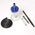 Glass + Aluminum Alloy Single Pipe Hookah Set (Blue)