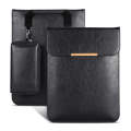 13.3 inch Laptop 2 in 1 PU Leather Sleeve Liner Bag with Mouse Storage Bag(Black)