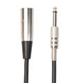 7.6m XLR 3-Pin Male to 1/4 inch (6.35mm) Mono Shielded Microphone Audio Cord Cable