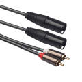 366119-15 2 RCA Male to 2 XLR 3 Pin Male Audio Cable, Length: 1.5m