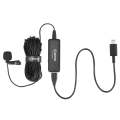 BOYA BY-DM10 USB / 8 Pin Plug Broadcast Lavalier Microphone with Windscreen, Cable Length: 6m(Black)