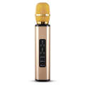 K6 Bluetooth 4.2 Karaoke Live Stereo Sound Wireless Bluetooth Condenser Microphone (Gold)