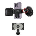 STARTRC 1/4 inch Tripod Stand Dual Cold Shoe Phone Clamp, 6cm - 9cm Width Smartphones(Black)
