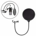 Double-layer Recording Microphone Studio Wind Screen Pop Filter Mask Shield with Clip Stabilizing...