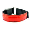LED Flash Safety Reflective Nylon Light Rechargeable Sports Wrist Belt(Red)
