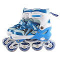 Children Flash Single-row Roller Skates Skating Shoes, Single Flash, Size : L(Blue)