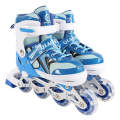 Children Flash Single-row Roller Skates Skating Shoes, Single Flash, Size : L(Blue)