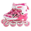Children Flash Single-row Roller Skates Skating Shoes, Single Flash, Size : M(Pink)