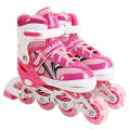 Children Flash Single-row Roller Skates Skating Shoes, Single Flash, Size : S(Pink)