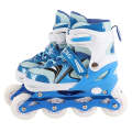 Children Flash Single-row Roller Skates Skating Shoes, Full Flash, Size : L(Blue)